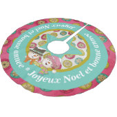 Snowmen Joyeux Noel 2 Holiday Tree Skirt Kerstboom Rok (Gekanteld)