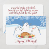 Snowmen kalkoen diner culinaire kerstkaart (Voorkant / Achterkant)