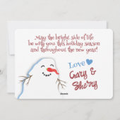 Snowmen kalkoen diner culinaire kerstkaart (Achterkant)