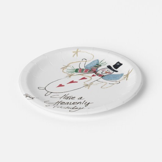 SnowMen kan ook Angels zijn Papieren Bordje (Gekanteld)