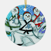Snowmen karate Ornament (Voorkant)
