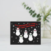 Snowmen kerstkoor feestdagenkaart (Staand voorkant)