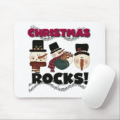 Snowmen Kerstmis Rocks Muismat (Met muis)