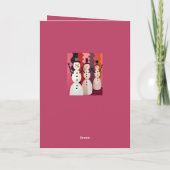 Snowmen Kitschmas Christmas Pink Theme Design Kaart (Achterkant)