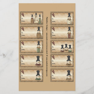 Snowmen Labels op een blad - 10 Design Flyer