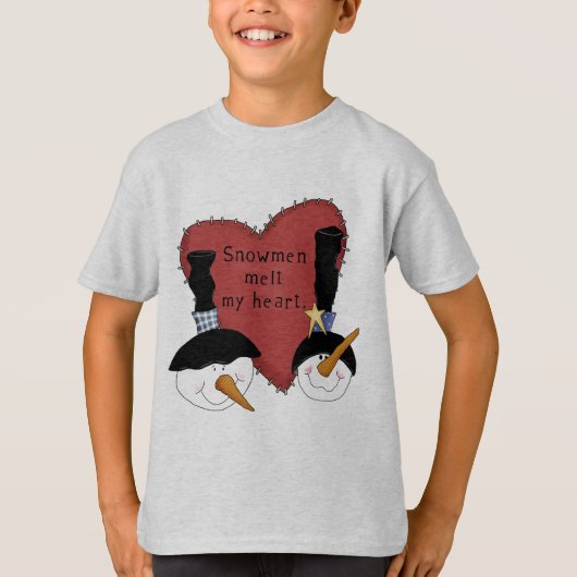 Snowmen Melt My Heart Tshirts et cadeaux (Devant)