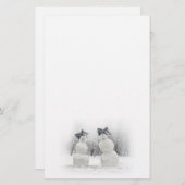 Snowmen met Big Bow-Petten Briefpapier (Voorkant / Achterkant)