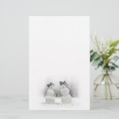Snowmen met Big Bow-Petten Briefpapier (Staand voorkant)