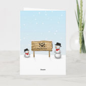Snowmen mignon souhaitant Bonne Carte Anniversaire (Dos)