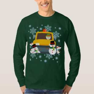 Snowmen omlaag Snowmen Winterplezier T-shirt