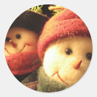 Snowmen Ronde Sticker