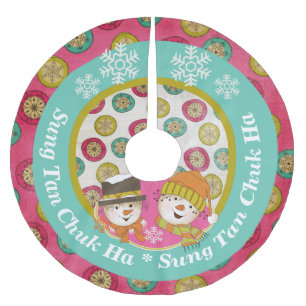 Snowmen Sung Tan Chuk Ha Holiday Tree Skirt Kerstboom Rok