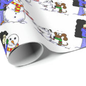 SnowMidge Kerstmis Chanoeka Verjaardag Gift Papier (Rol Hoek)