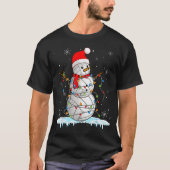 Snowmies Santa Lights Christmas Snowman Volleyball T-shirt (Voorkant)