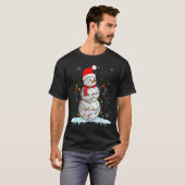 Snowmies Santa Lights Christmas Snowman Volleyball T-shirt (Voorkant volledig)