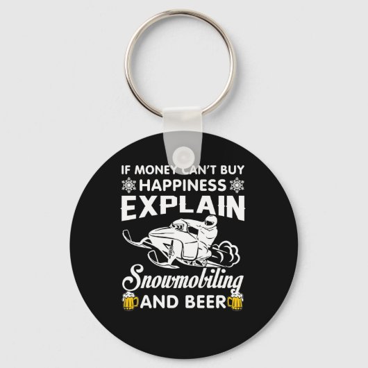 Snowmobiel Beer kopen van geld Sleutelhanger (Voorkant)