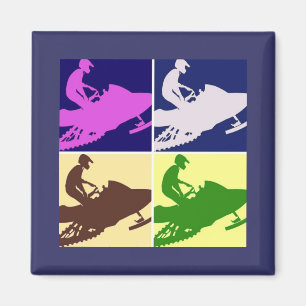 Snowmobier/Pop Art Magneet