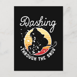 Snowmobiing - Dashing door de sneeuw Briefkaart