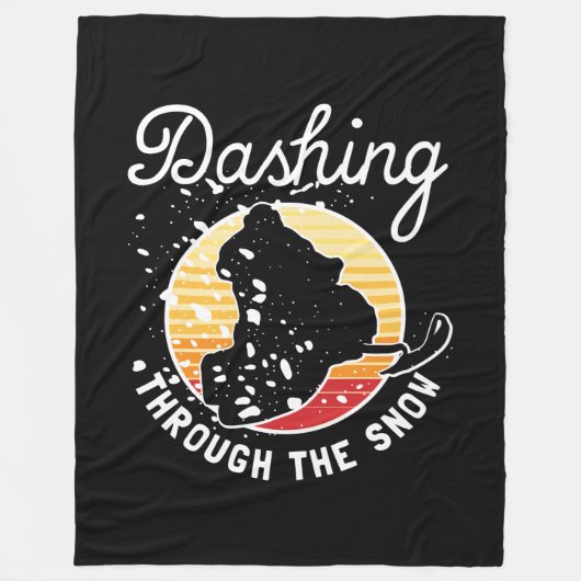 Snowmobiing - Dashing door de sneeuw Fleece Deken (Voorkant)
