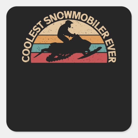Snowmobiing Koudste Snowmobiler Vierkante Sticker (Voorkant)
