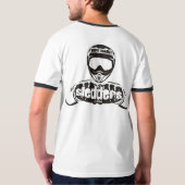 "Snowmobiing omdat football..." Sledders.com T-shirt (Achterkant volledig)