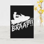 Snowmobile Braap Funny Motor Sled Snowmobiling Kaart (Gele Bloem)