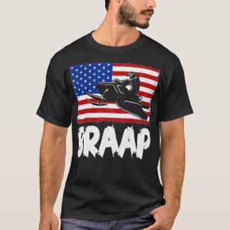 Snowmobile Braap Verenigde Staten Amerikaanse vla T-shirt
