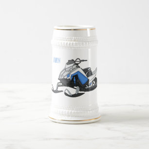 Snowmobile cartoon illustratie bierpul