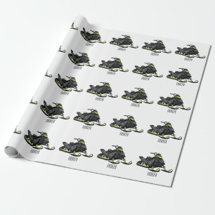 Snowmobile cartoon illustratie cadeaupapier