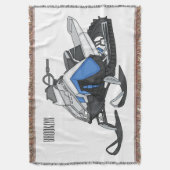 Snowmobile cartoon illustratie deken (Voorkant Verticaal)