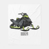 Snowmobile cartoon illustratie fleece deken (Voorkant)