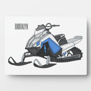 Snowmobile cartoon illustratie fotoplaat