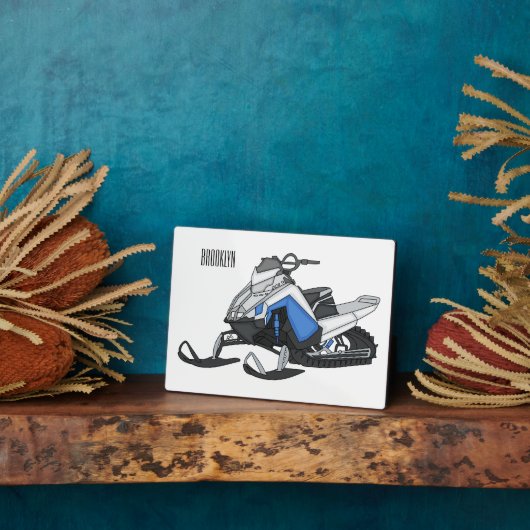 Snowmobile cartoon illustratie fotoplaat (Zijkant)