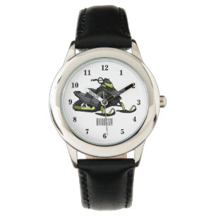 Snowmobile cartoon illustratie horloge