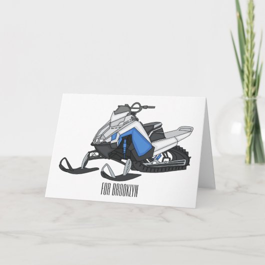 Snowmobile cartoon illustratie kaart (Voorkant)