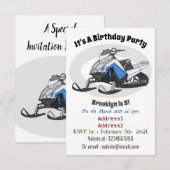 Snowmobile cartoon illustratie kaart (Voorkant / Achterkant)
