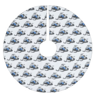 Snowmobile cartoon illustratie kerstboom rok