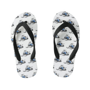 Snowmobile cartoon illustratie kinder teenslippers