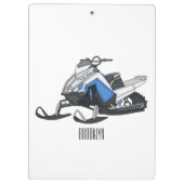 Snowmobile cartoon illustratie klembord (Achterkant)
