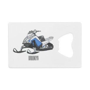 Snowmobile cartoon illustratie kredietkaart flessenopener