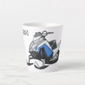 Snowmobile cartoon illustratie latte mok (Voorkant)