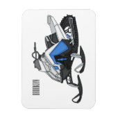 Snowmobile cartoon illustratie magneet (Verticaal)