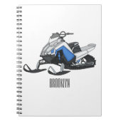 Snowmobile cartoon illustratie notitieboek (Voorkant)