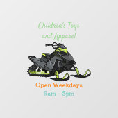 Snowmobile cartoon illustratie raamsticker (Vel)