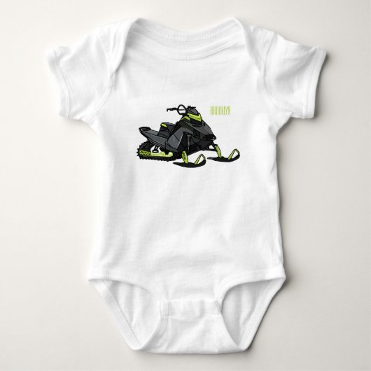 Snowmobile cartoon illustratie romper (Voorkant)