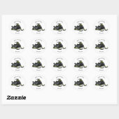 Snowmobile cartoon illustratie ronde sticker (Vel)