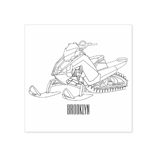 Snowmobile cartoon illustratie 	rubberstempel (Afrduk)