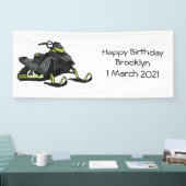 Snowmobile cartoon illustratie spandoek (Beurs)