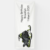 Snowmobile cartoon illustratie spandoek (Verticaal)