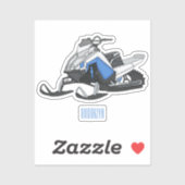 Snowmobile cartoon illustratie sticker (Vel)